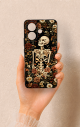 Vivo V60 Lite Uyumlu Çiçek İskelet Desenli Silikon Kılıf