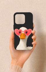 iPhone 15 Pro Uyumlu Aşık Ördek Desenli Silikon Kılıf