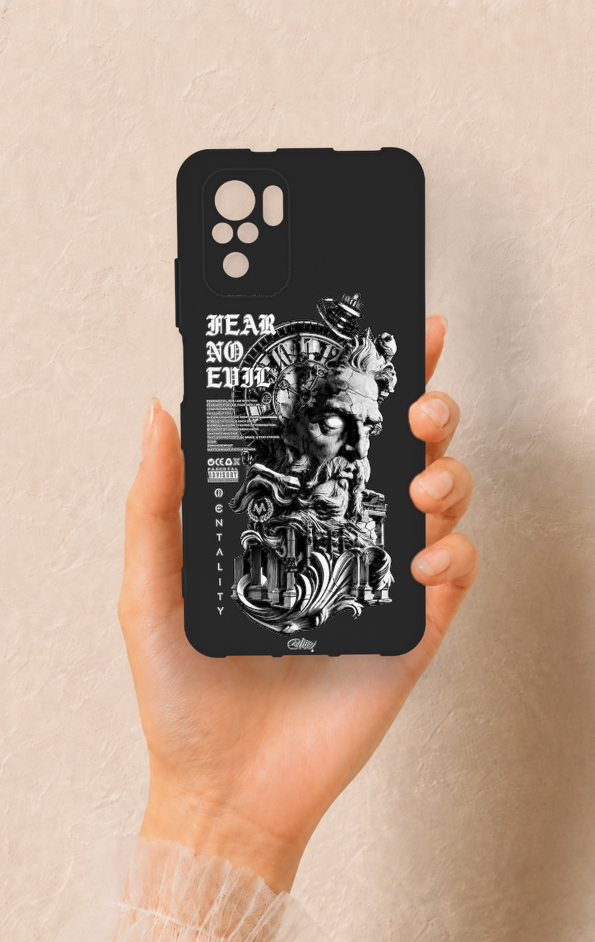 Redmi Note 10-10S Uyumlu Fear No Evil Desenli Silikon Kılıf