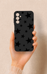 Samsung M14 Uyumlu Siyah Star Desenli Silikon Kılıf
