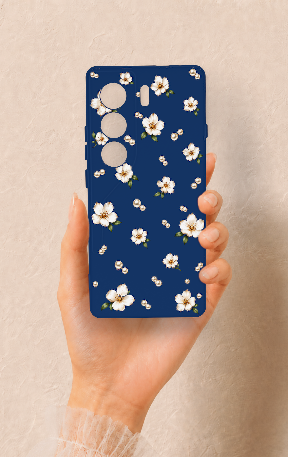 Tecno Camon 40 4G Uyumlu Papatya İnci Desenli Silikon Kılıf
