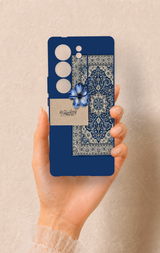 Vivo V29 Uyumlu Mavi Etnik Halı Desenli Silikon Kılıf