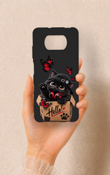 Poco X3 Uyumlu Hello Cat Desenli Silikon Kılıf