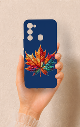 Tecno Spark 8C Uyumlu Renkli Yaprak Desenli Silikon Kılıf