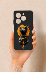 Tecno Spark 20C Uyumlu Mısırlı Kedi Tanrısı Desenli Silikon Kılıf