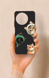 Realme 11 Uyumlu Kedi Ekibi Desenli Silikon Kılıf