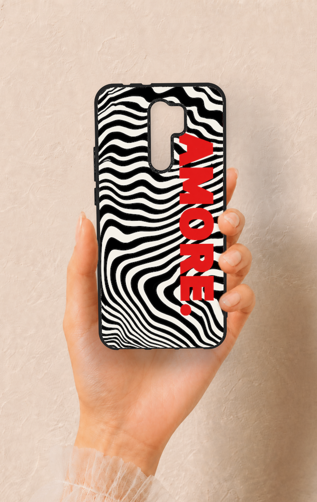 Redmi 9 Uyumlu Zebra Amore Desenli Silikon Kılıf