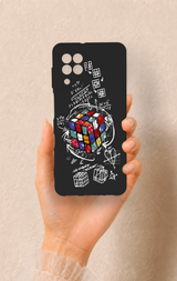 Samsung A22 Uyumlu Rubik Küb Desenli Silikon Kılıf