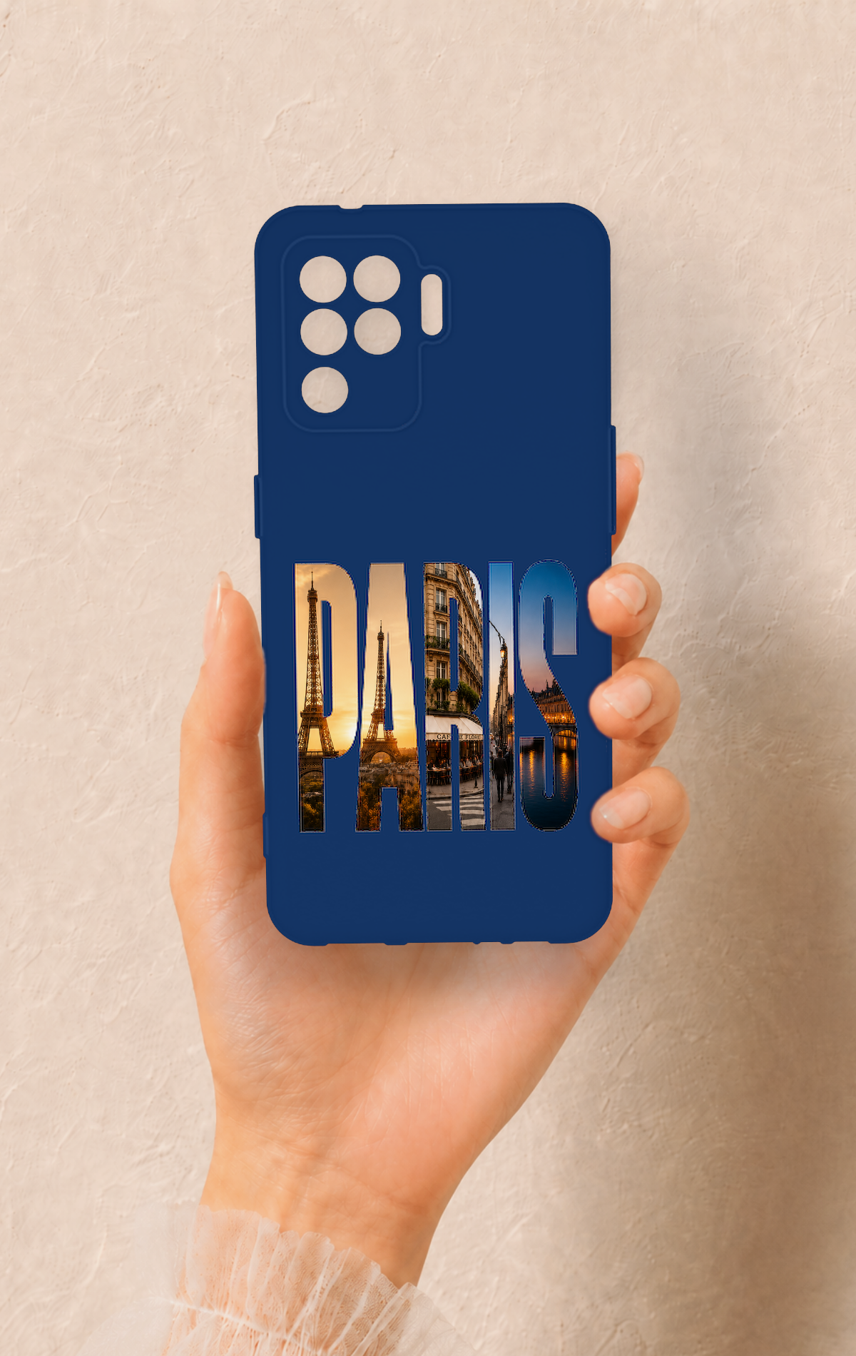 Oppo Reno 5 Lite Uyumlu Paris Desenli Silikon Kılıf