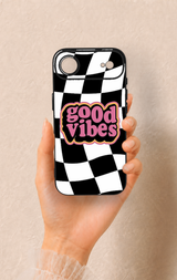 iPhone 17 Air Uyumlu Black Good Vibes Desenli Silikon Kılıf