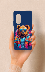 Huawei Nova 9Se Uyumlu Gözlüklü Ayı Desenli Silikon Kılıf