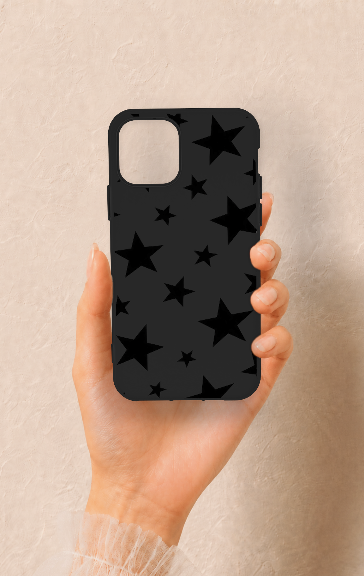 iPhone 11 Pro Uyumlu Siyah Star Desenli Silikon Kılıf