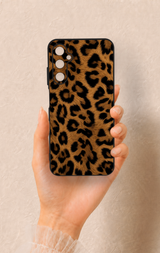 Samsung A05s Uyumlu Koyu Leopar Deri Desenli Silikon Kılıf
