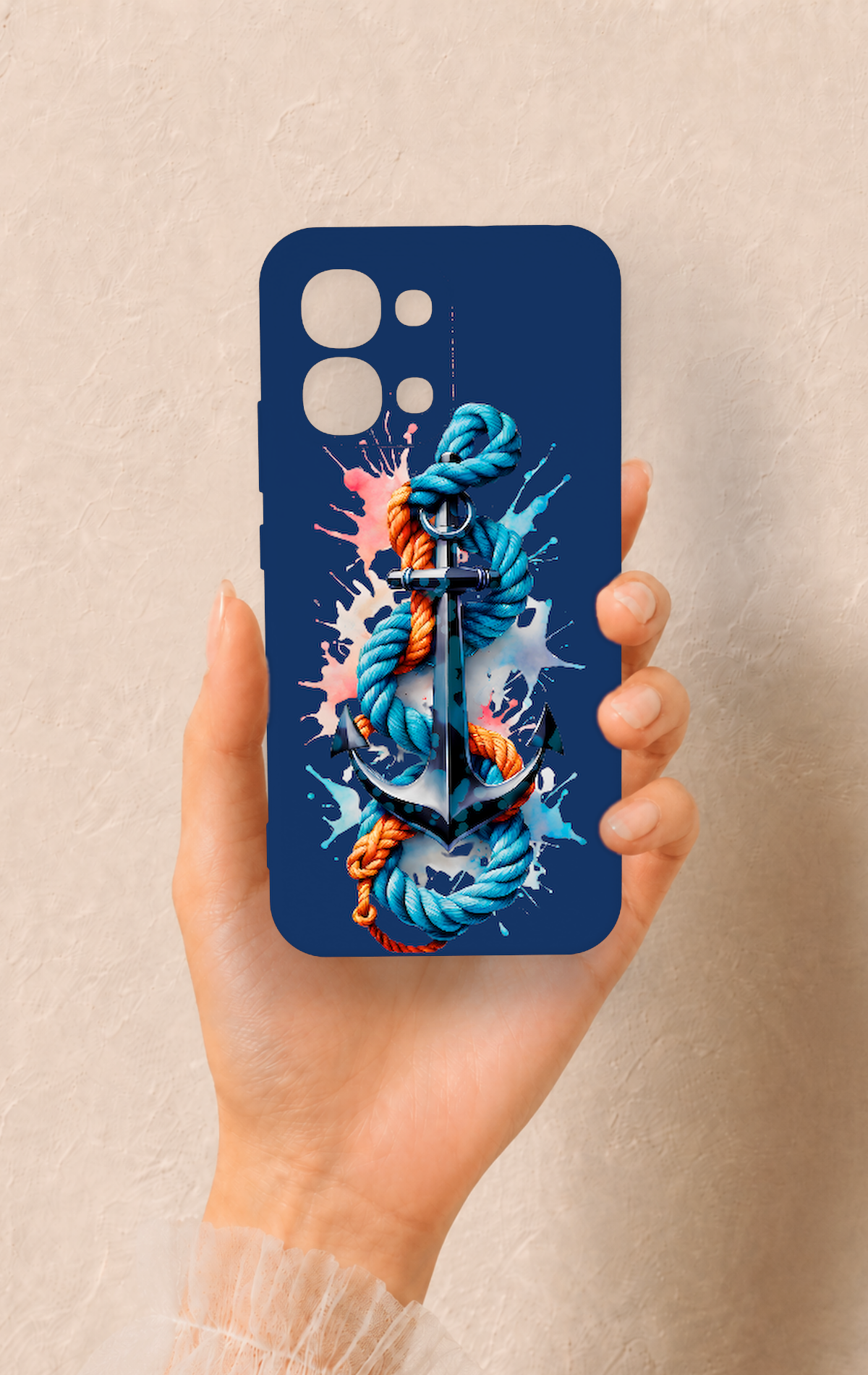 Oppo A6 Pro Uyumlu Anchor Desenli Silikon Kılıf