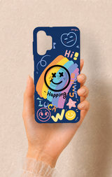 Samsung A32 Uyumlu Happing Smile Desenli Silikon Kılıf