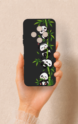 Tecno Spark 30C Uyumlu Sevimli Panda Bambu Desenli Silikon Kılıf