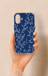 iPhone 16 Plus Uyumlu İnce Yaprak Dalı Desenli Silikon Kılıf