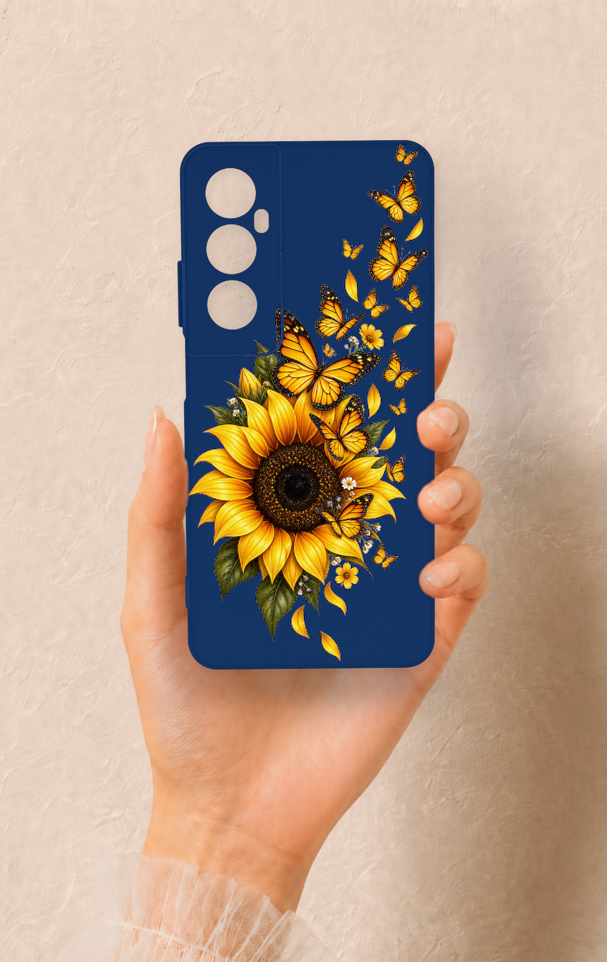Realme C65 Uyumlu Ayçiçeği Desenli Silikon Kılıf