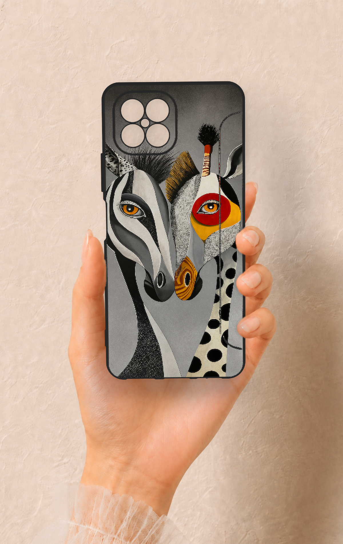 Omix X600 Uyumlu Zebra ve Zürafa Desenli Silikon Kılıf