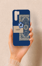 Oppo A91 Uyumlu Mavi Etnik Halı Desenli Silikon Kılıf