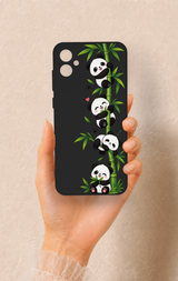 Samsung A05 Uyumlu Sevimli Panda Bambu Desenli Silikon Kılıf