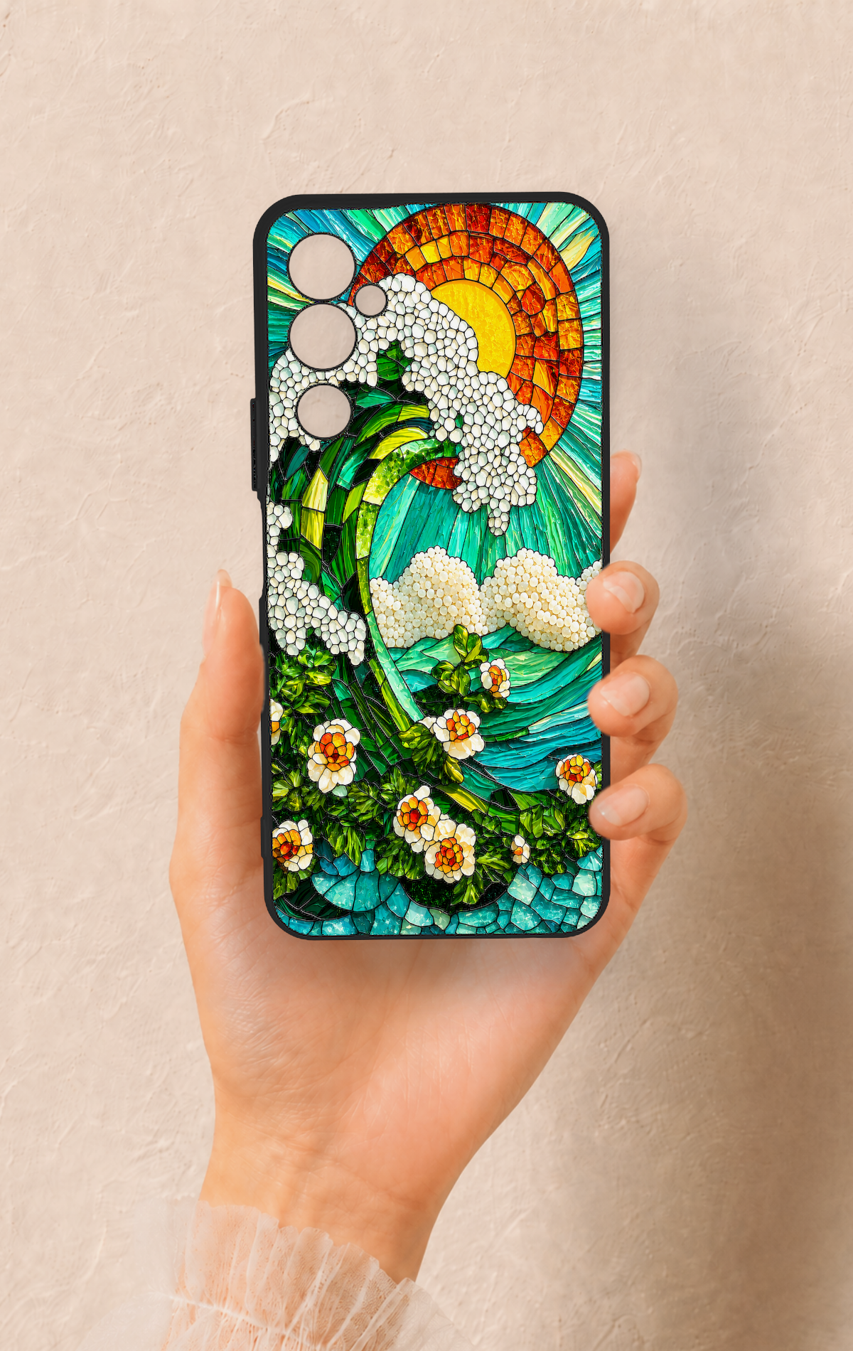 Tecno Pova Neo 2 Uyumlu Mozaik Okyanus Dalgası Desenli Silikon Kılıf
