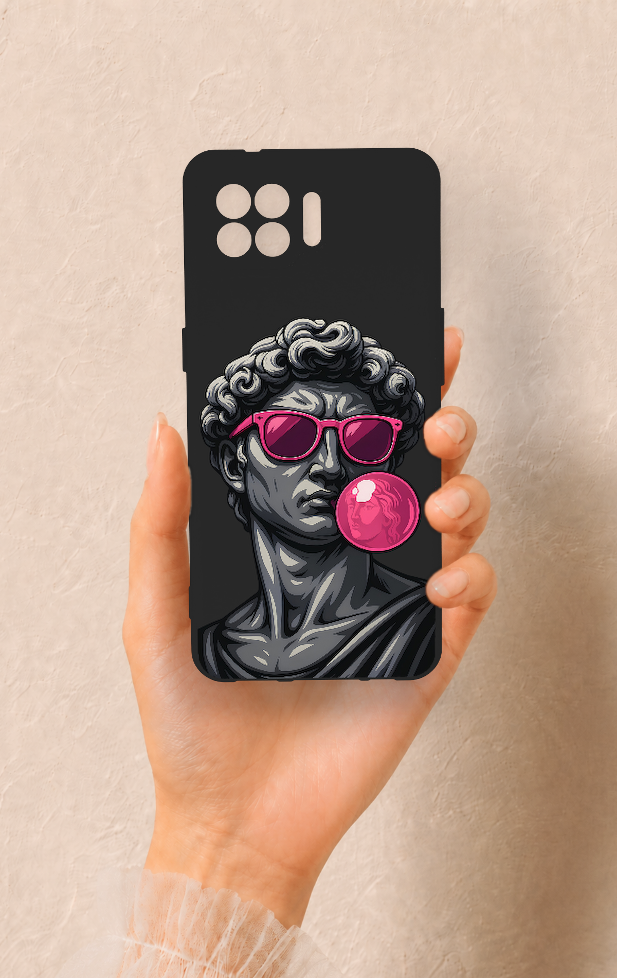 Oppo Reno 4 Lite Uyumlu Pop David Desenli Silikon Kılıf