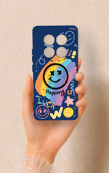 Redmi Note 14 Pro 5G Uyumlu Happing Smile Desenli Silikon Kılıf