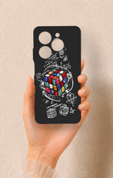 Tecno Spark 20C Uyumlu Rubik Küb Desenli Silikon Kılıf