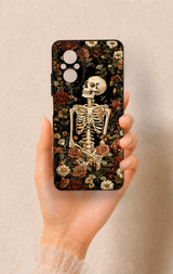 Realme 12 Lite Uyumlu Çiçek İskelet Desenli Silikon Kılıf