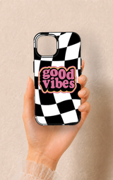 iPhone 15 Uyumlu Black Good Vibes Desenli Silikon Kılıf