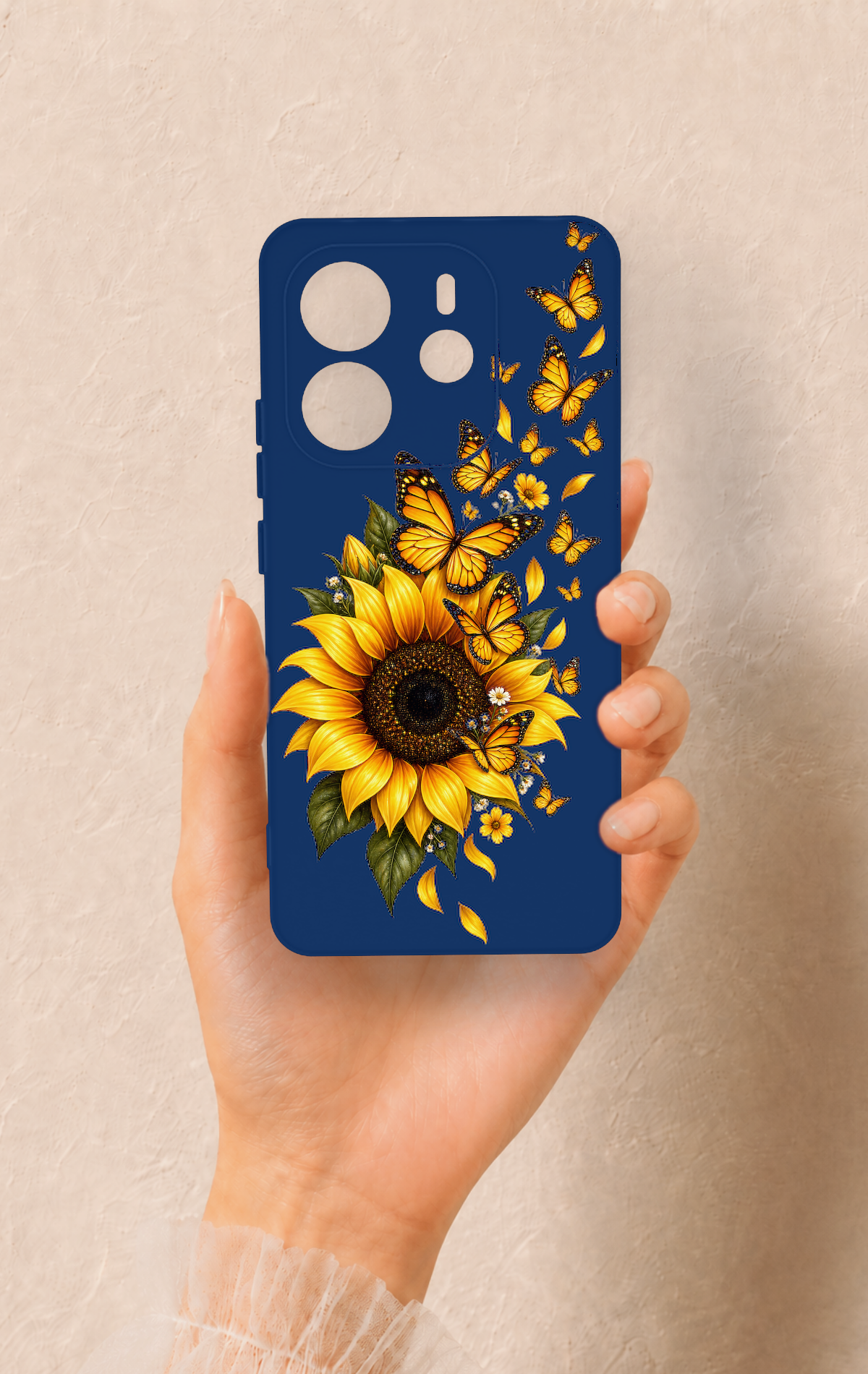 Redmi Note 14 4G Uyumlu Ayçiçeği Desenli Silikon Kılıf