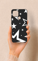 Oppo A15 Uyumlu Siyah Mega Star Desenli Silikon Kılıf