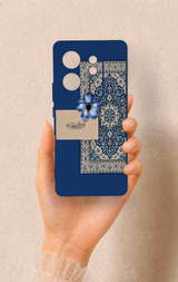 İnfinix Zero 30 Uyumlu Mavi Etnik Halı Desenli Silikon Kılıf
