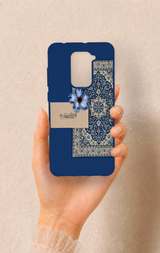 Redmi Note 9 Uyumlu Mavi Etnik Halı Desenli Silikon Kılıf