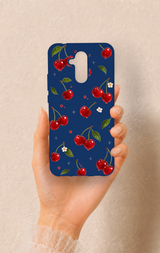 Huawei Mate 20 Lite Uyumlu Kiraz Papatya Desenli Silikon Kılıf
