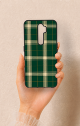 Oppo A5 2020 Uyumlu Klasik Yeşil Ekose Desenli Silikon Kılıf