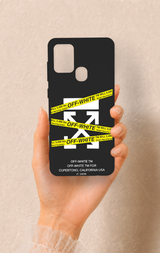 Samsung A21S Uyumlu Off White Desenli Silikon Kılıf