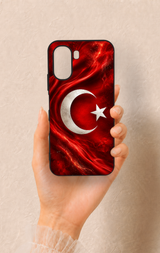 Oppo A6T Uyumlu Türk Bayrağı Desenli Silikon Kılıf