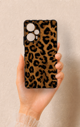Poco F5 Uyumlu Koyu Leopar Deri Desenli Silikon Kılıf