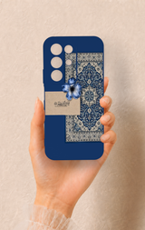 Realme C85 5G Uyumlu Mavi Etnik Halı Desenli Silikon Kılıf