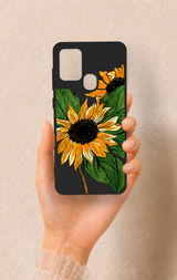 Samsung A21S Uyumlu Ay Çiçeği Desenli Silikon Kılıf