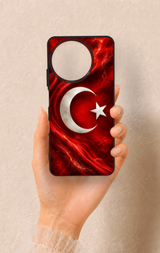 Realme 11 Uyumlu Türk Bayrağı Desenli Silikon Kılıf