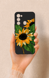Tecno Spark 8C Uyumlu Ay Çiçeği Desenli Silikon Kılıf