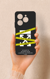 Tecno Spark 20 Pro Uyumlu Off White Desenli Silikon Kılıf