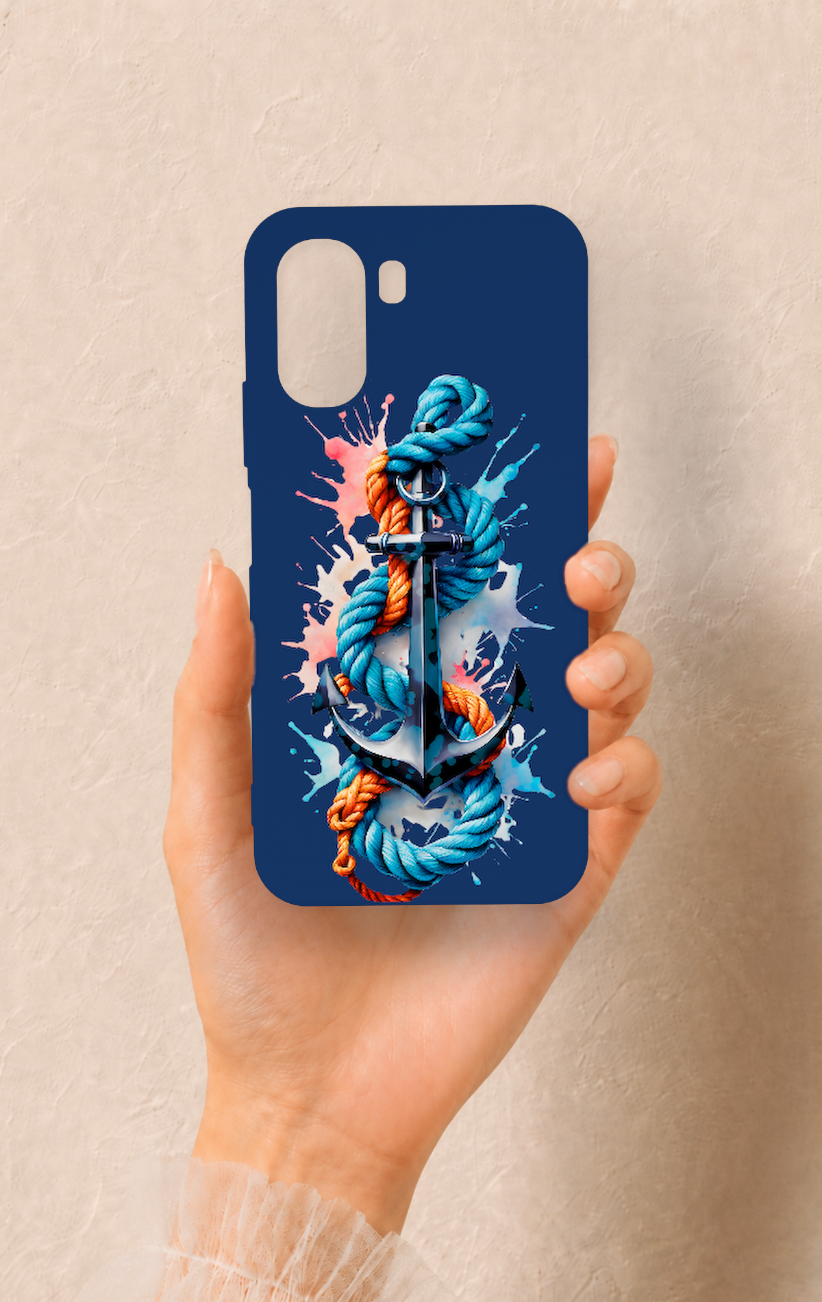 Oppo A6T Uyumlu Anchor Desenli Silikon Kılıf
