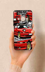 Redmi A3 Uyumlu Kırmızı Supra Desenli Silikon Kılıf