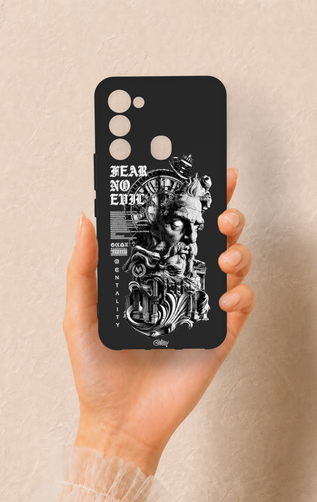 Tecno Spark 8C Uyumlu Fear No Evil Desenli Silikon Kılıf