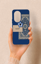 Honor 200 5G Uyumlu Mavi Etnik Halı Desenli Silikon Kılıf
