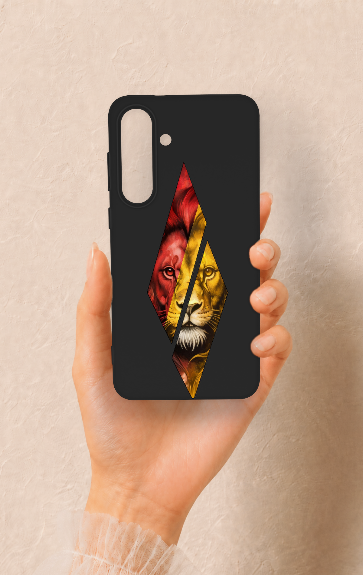 Samsung S25Fe Uyumlu Kesik Aslan Desenli Silikon Kılıf